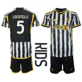 Juventus Manuel Locatelli #5 Hemmakläder Barn 2023-24 Kortärmad (+ Korta byxor)